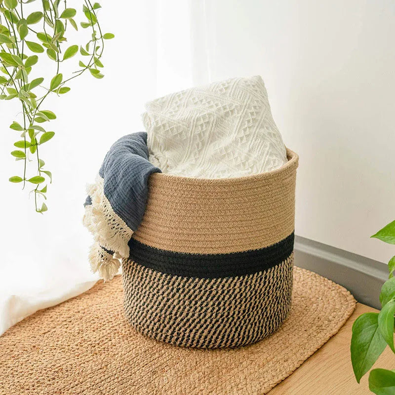 Handmade Cotton Rope Woven Baskets